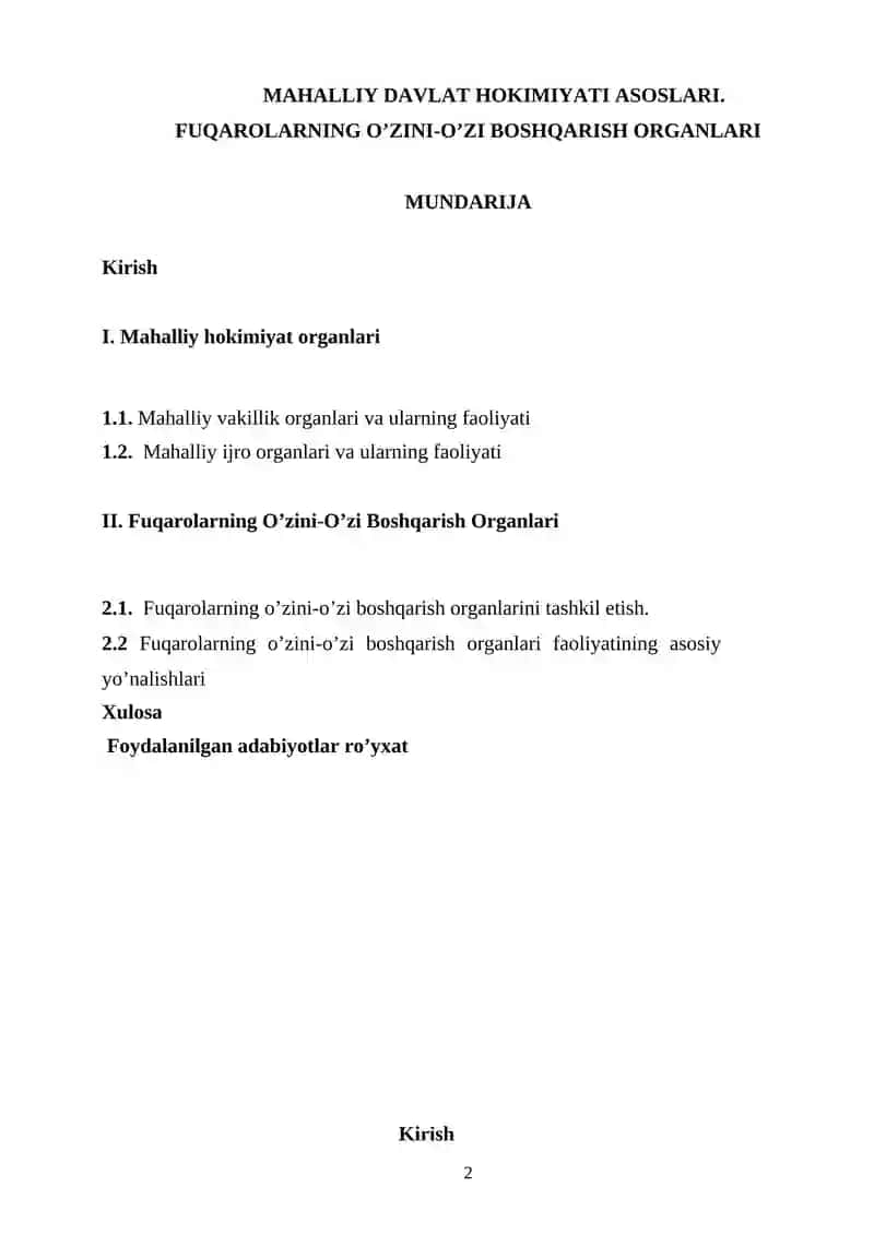 Mahalliy Davlat Hokimiyati Asoslari 2