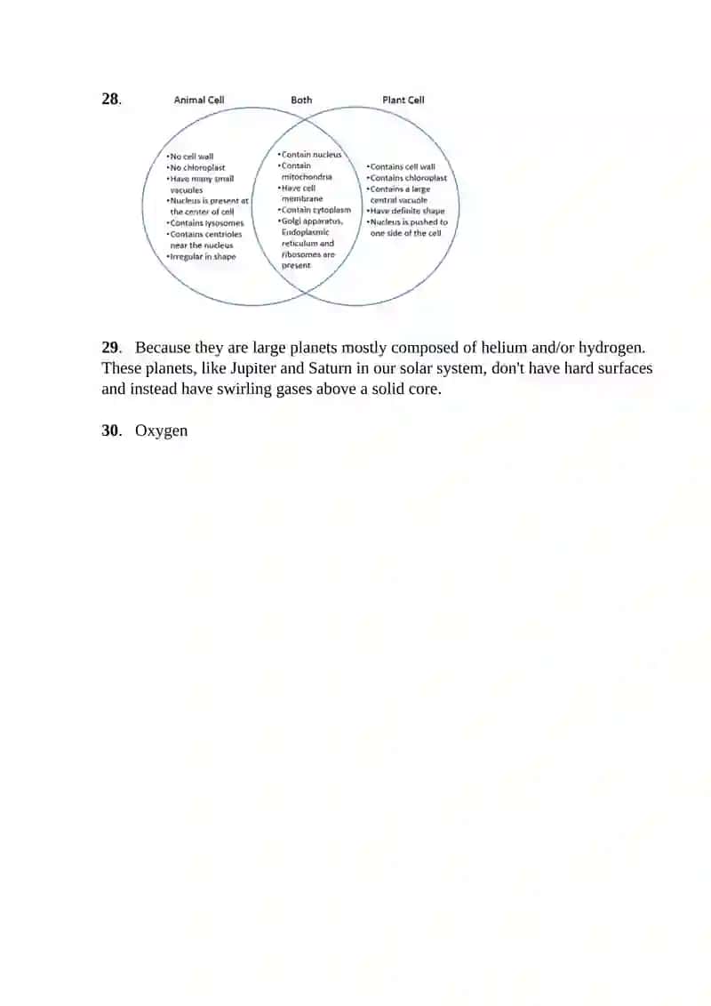 Science – Grade 5 Answers 2