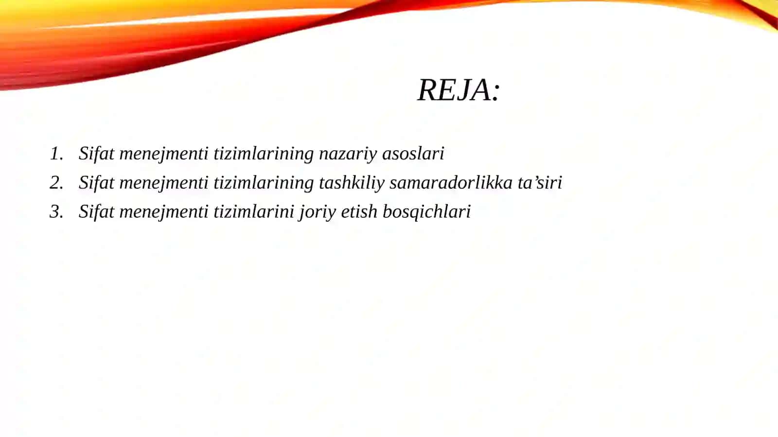 Sifat menejmenti tizimlari va ularning tashkiliy samaradorlikka ta'siri. 2