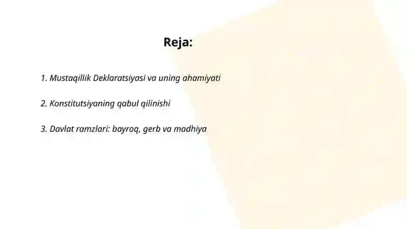 Mustaqillik- me'yoriy huquqiy asoslarning yaratilishi 2