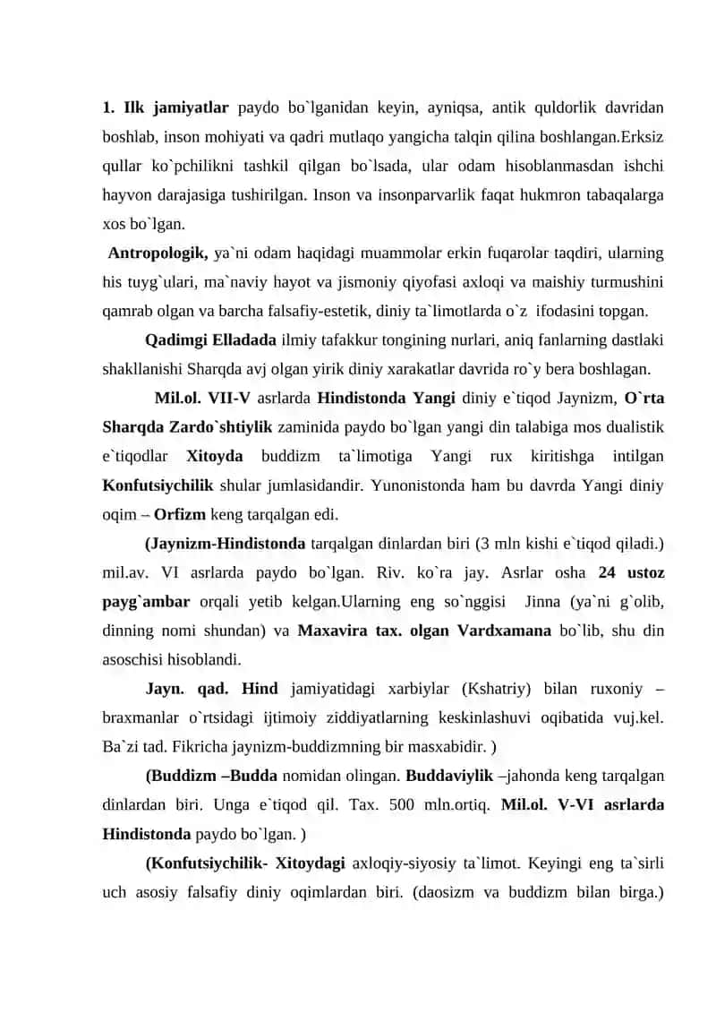 Antik davrda ilmiy bilimlarning paydo bo`lishi va shakllanishi 2
