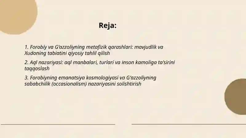 Abu Nasr Forobiy va Gʻazzoliyning falsafa ilmiga oid qarashlarini qiyosiy tahlil qilish 2