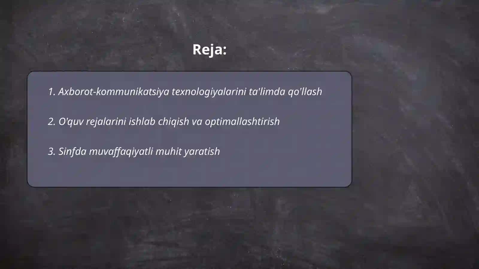 Mashg'ulotlarida Boshlang'ich ta'limda o'qitish jarayonini tashkil etish bo'yicha trening 2