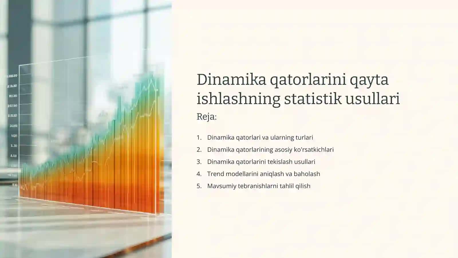Dinamika qatorlarini qayta ishlashning statistik usullari 2