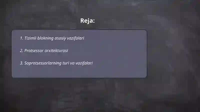 Tizimli Blok va Uning Tarkibiy Elementlari 2