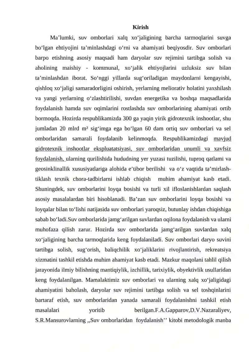 O'zbekistonning yirik suv omborlari 2