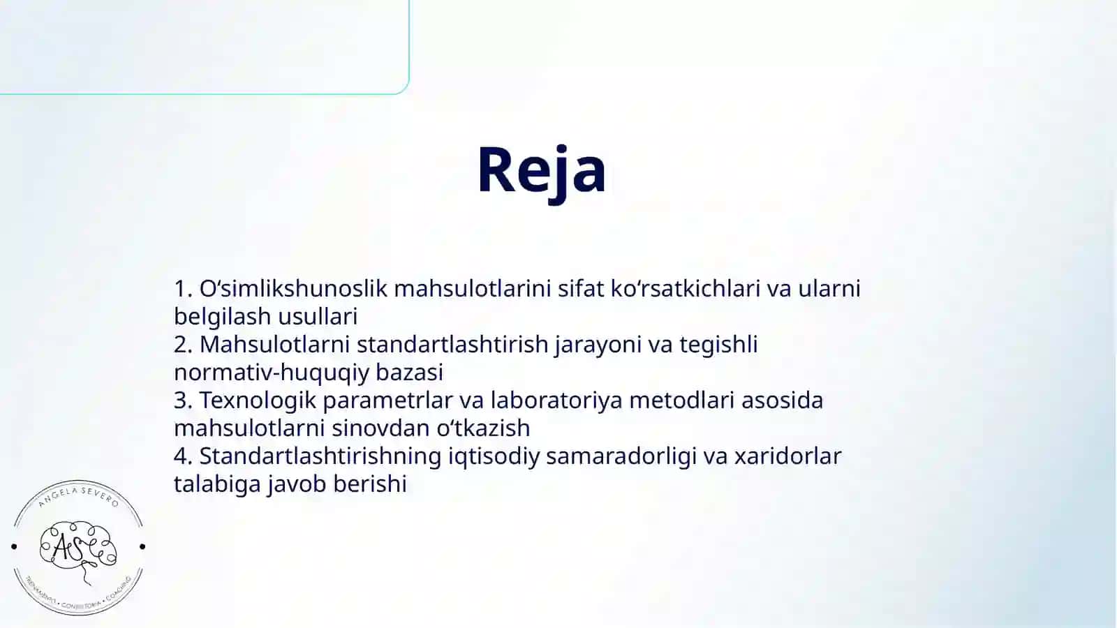 O‘SIMLIKSHUNOSLIK MAHSULOTLARINI STANDARTLASHTIRISH 2
