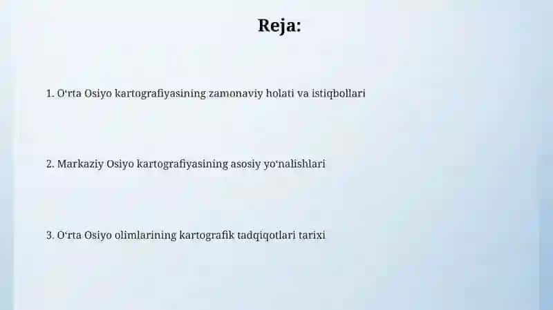 Oʻrta Osiyo olimlarining kartografik tadqiqotlari 2