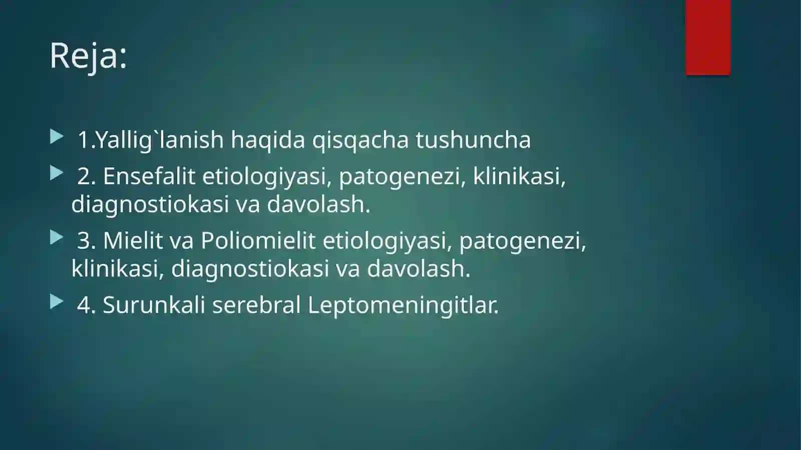 Asabtizimini yallig`lanish kasalliklari 2