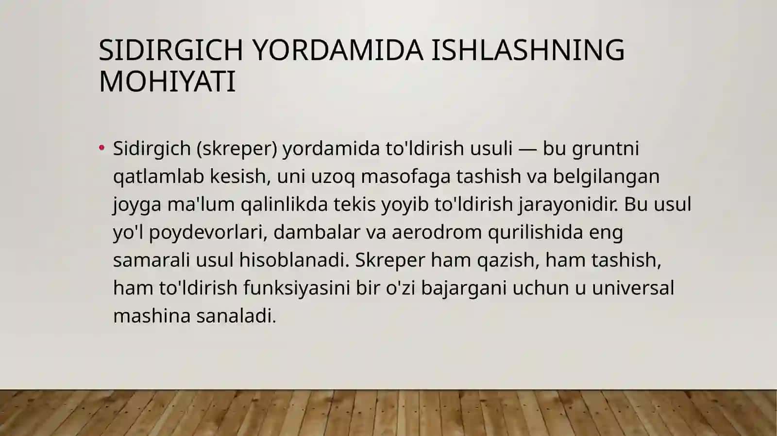 Sidirgich Yordamida To'ldirish Usuli 2