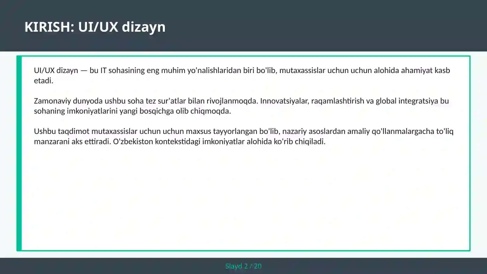 UI/UX DIZAYN 2