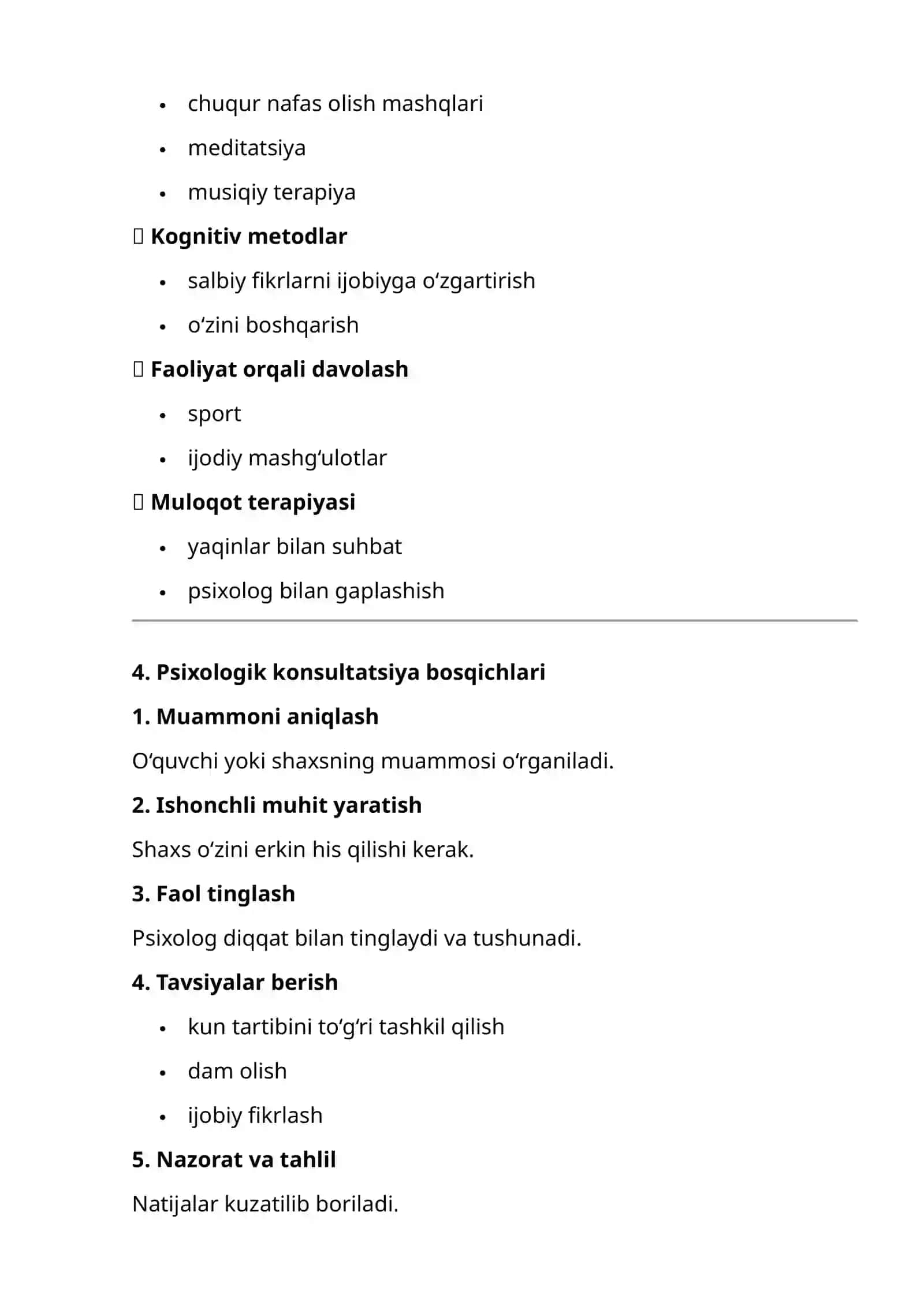 Stressni bartaraf etishning psixologik konsultatsiya metodikasi 2