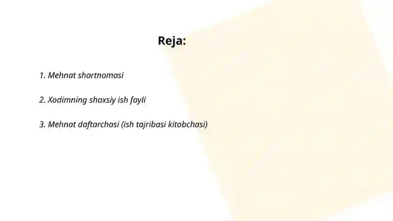 Shaxsiy tarkibga oid hujjatlar 2