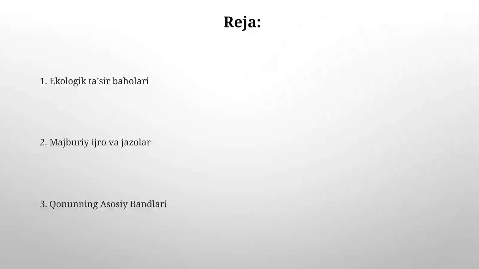 O'zbekiston Respublikasining Tabiatni muxofaza qilish to'g-risidagi qonuni 2