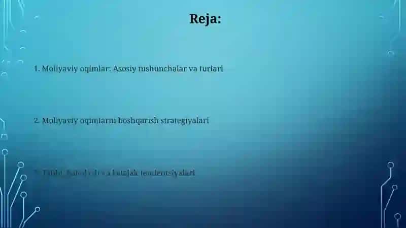 Moliyaviy oqimlarning mazmuni va ularni boshqarish 2
