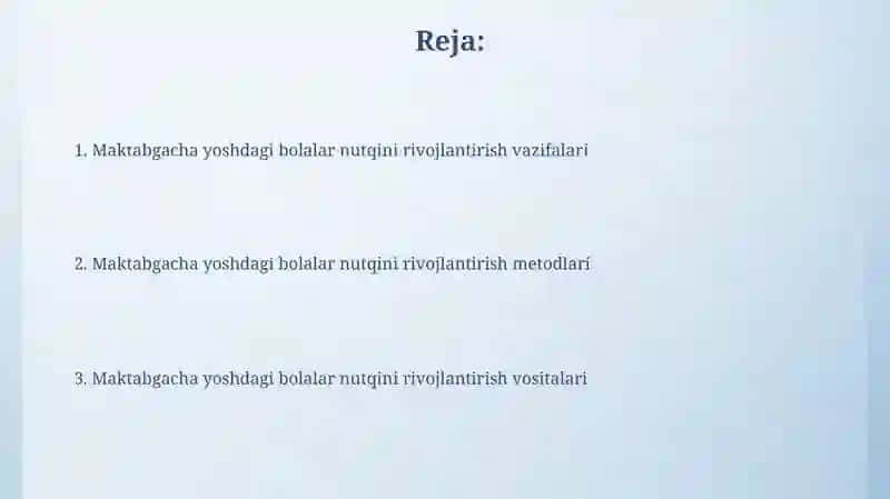 Maktabgacha yoshdagi bolalar nutqini o'stirish 2