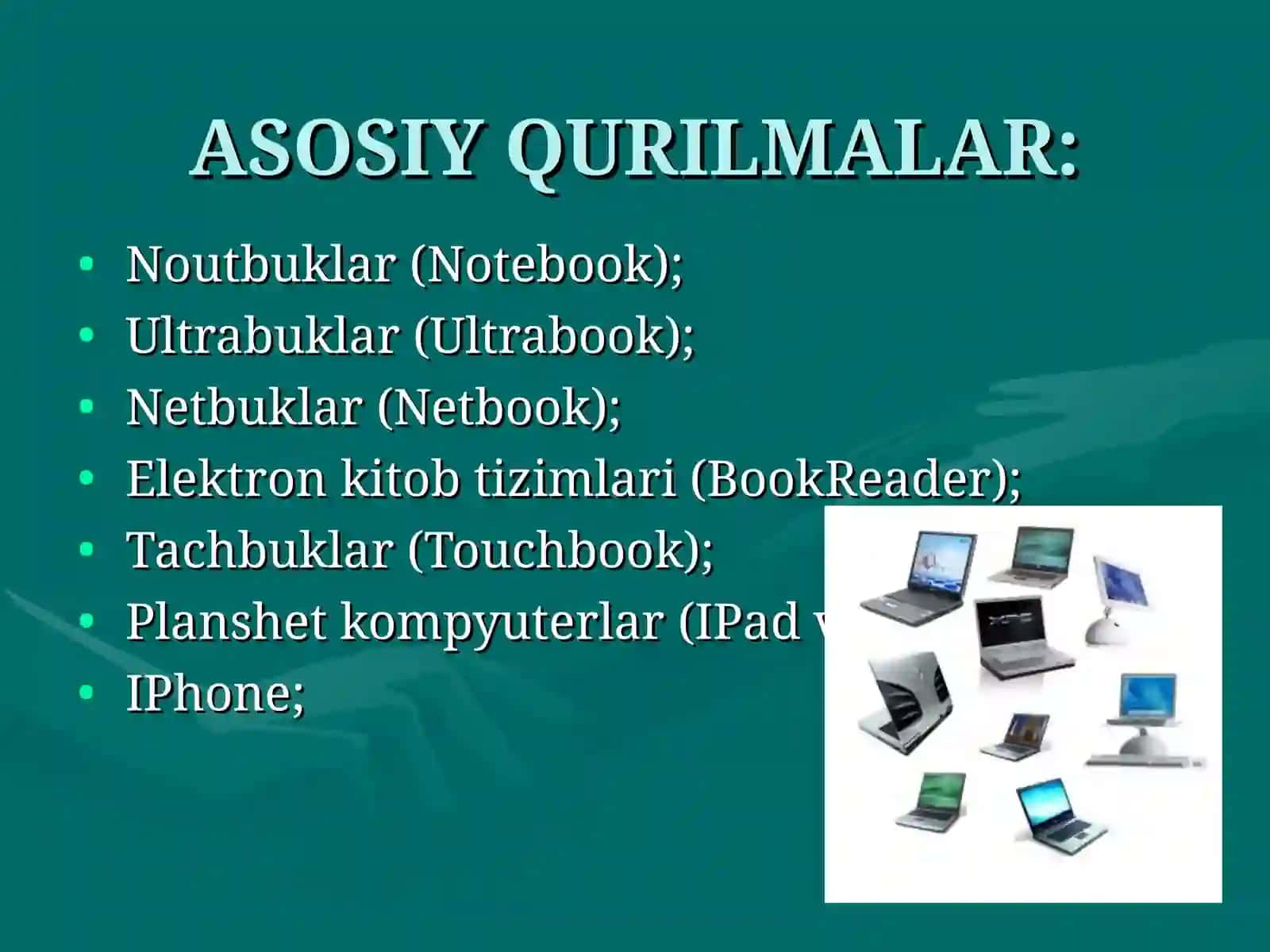 KO'P FUNKSIYALI KO'CHMA SHAHSIY QURILMALAR 2