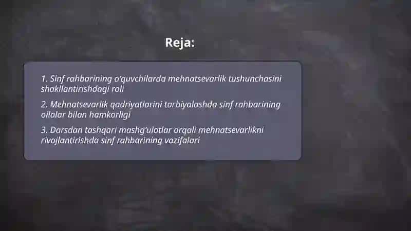 Oʻquvchilarni mehnatsevarlik ruhida tarbiyalashda sinf rahbarining roli 2