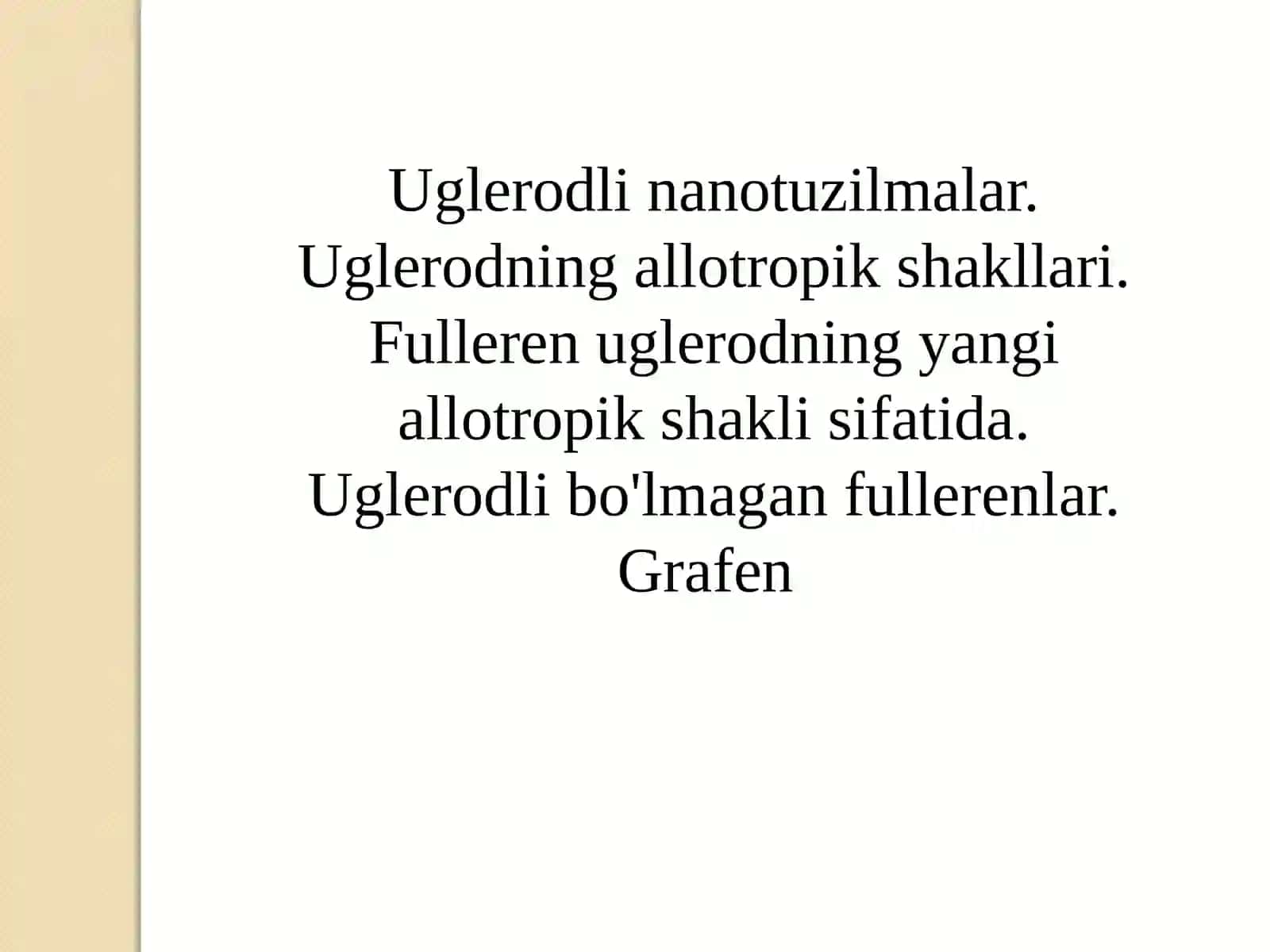 Uglerodli nanotuzilmalar olish usullari 2