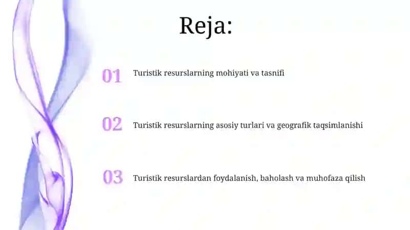 Turistik resurslarning mohiyati va tasnifi 2