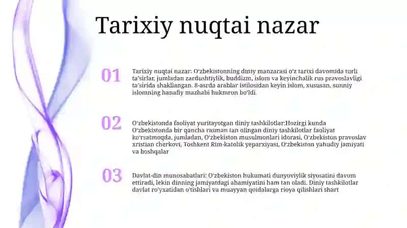 OʻZbekistonda Faoliyat Yurituvchi Diniy Tashkilotlar 2