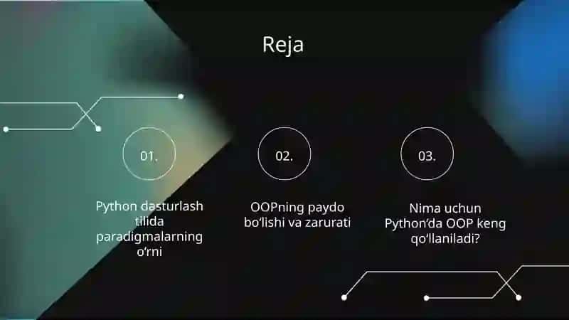 Python dasturlash tilida OOP (Object-Oriented Programming) 2