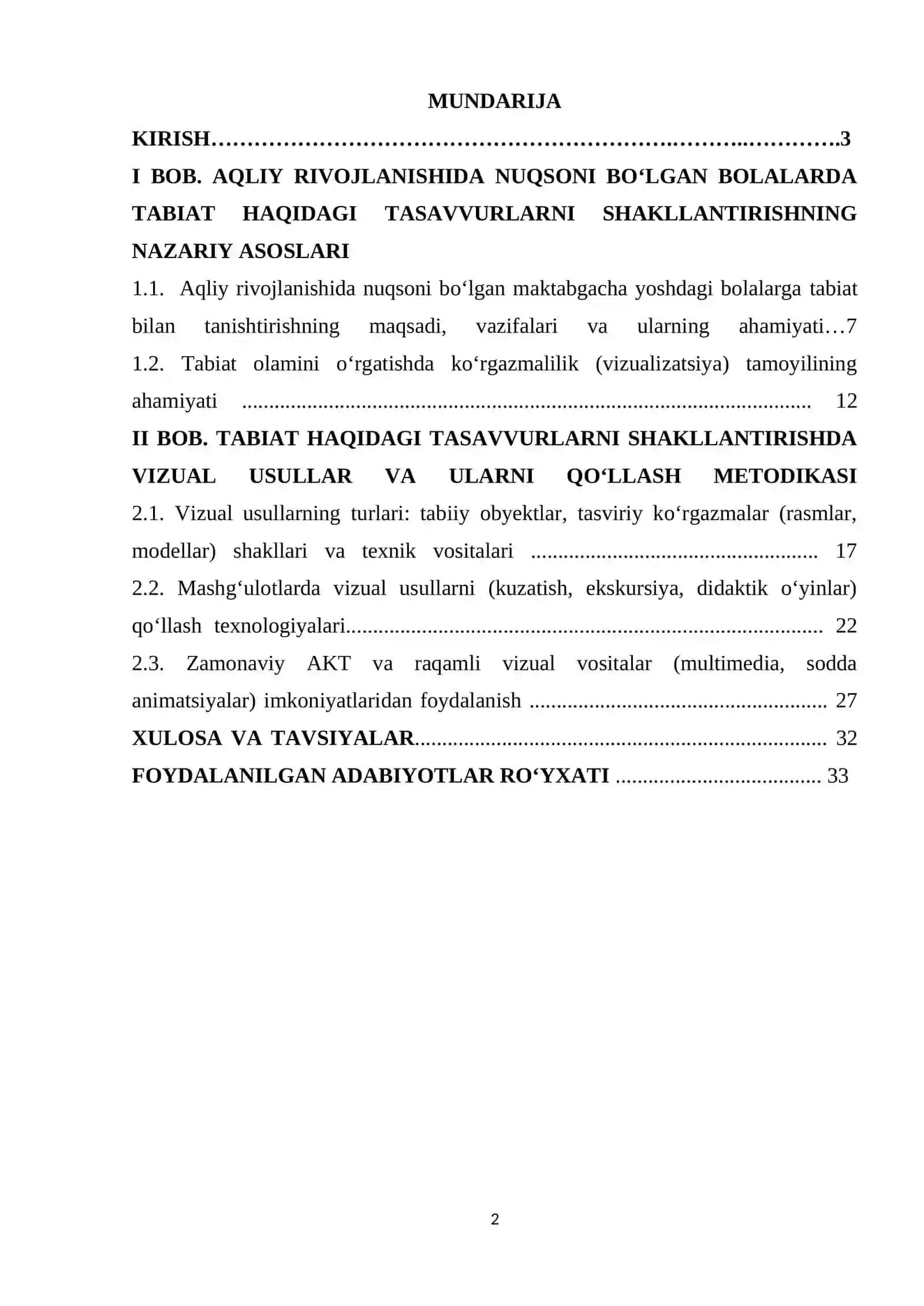Aqliy rivojlanishida nuqsoni bo‘lgan bolalarda tabiat haqidagi    tassavurlarni shakllantirishning visual usullari. 2