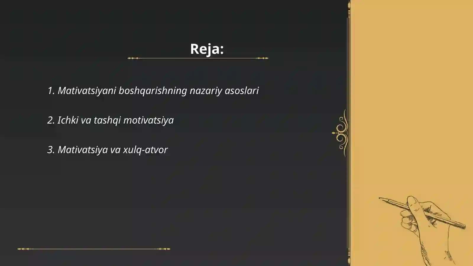 Mativatsiyani boshqarishning nazariy asoslari 2