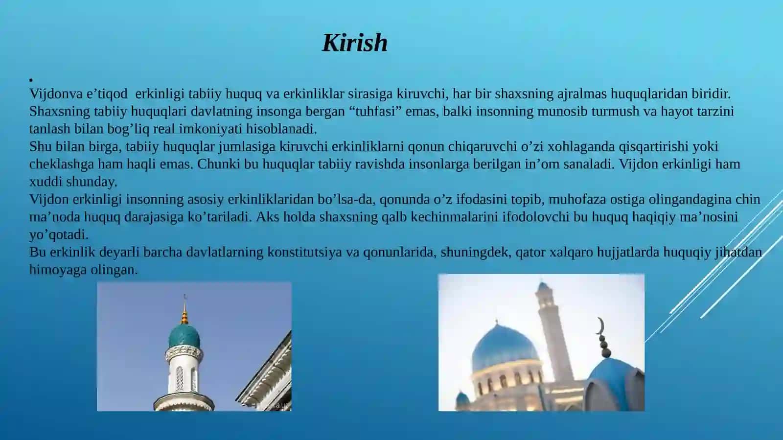 Vijdon va e’tiqod erkinligi haqida 2