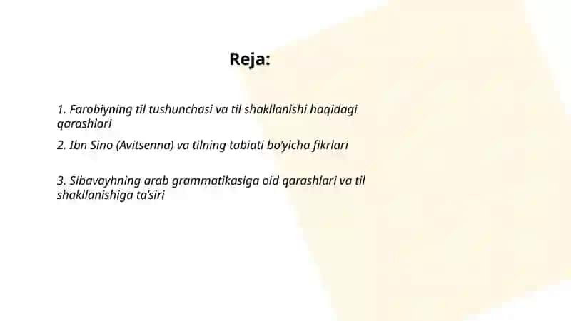 Sharq Mutafakkirlari til shakllanishiga oid qarashlari 2