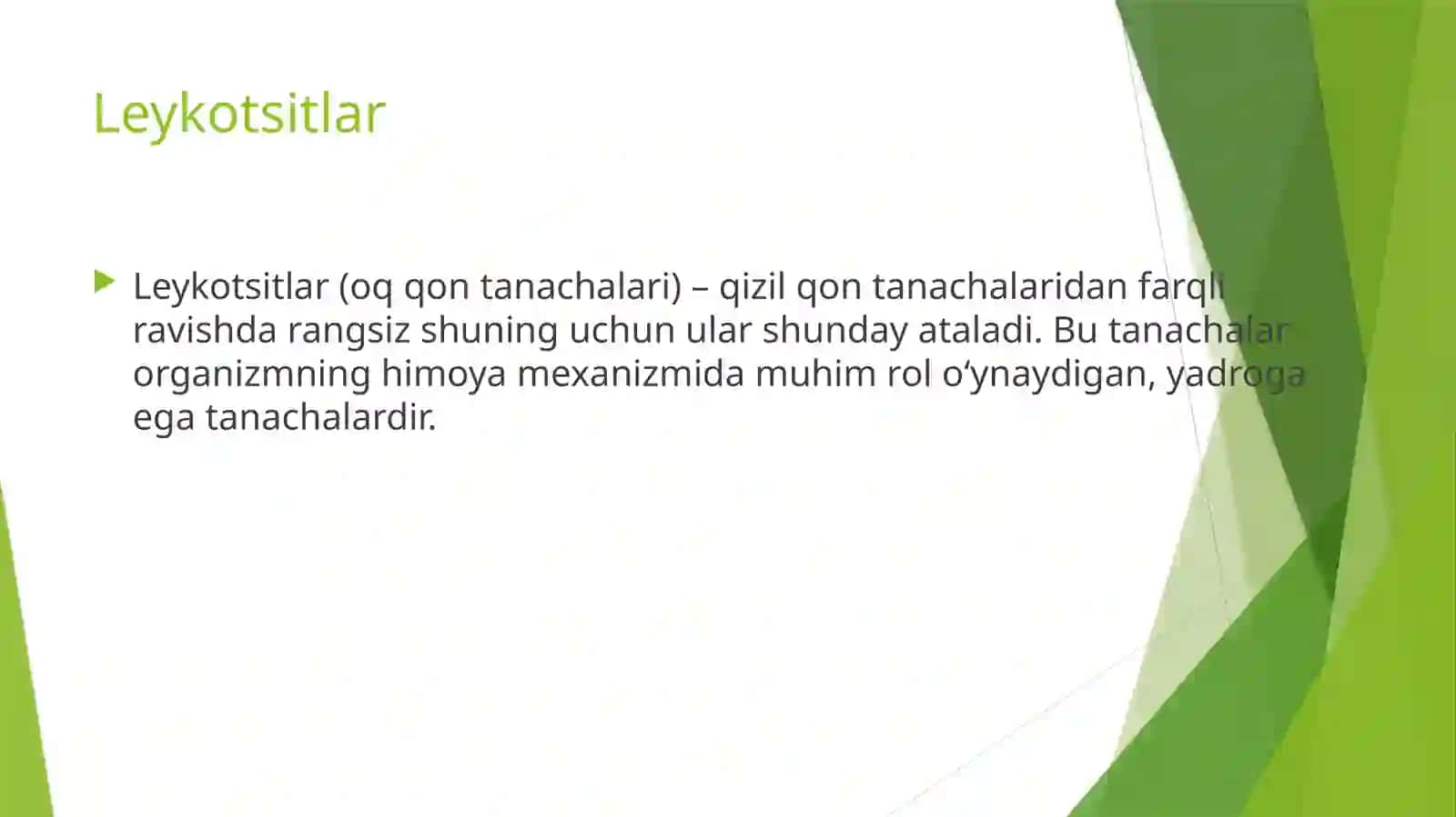 Leykotsitlar va Trombotsitlar Fiziologiyasi 2