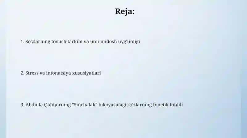 AbduIIaQahhorning“Sinchalak”qissasibo’yichaso’zlarnifonetiktahlilqilish 2
