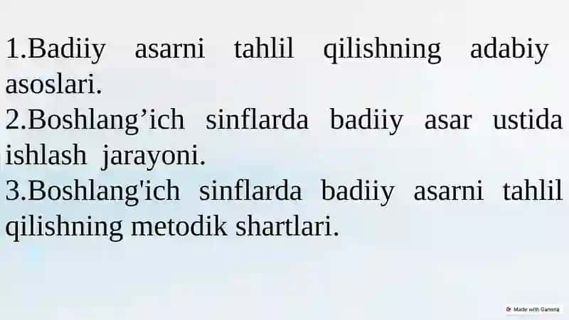 Badiiy asarni tahlil qilish 2