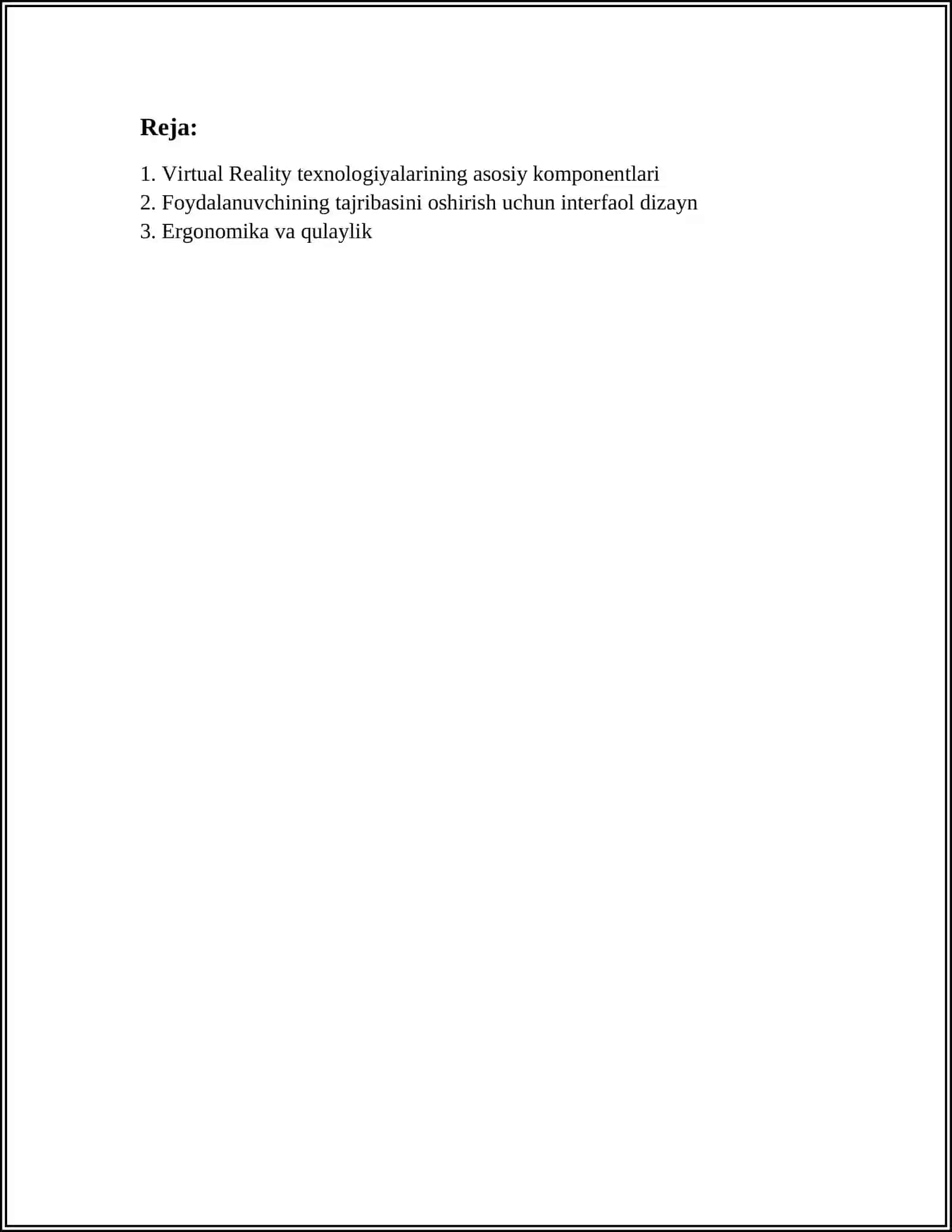 HUMAN FACTORS OF VITUAL REALITY 2