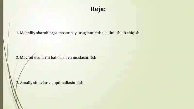 Mahalliy sharoitga mos sun'iy urug'lantirish usullari 2