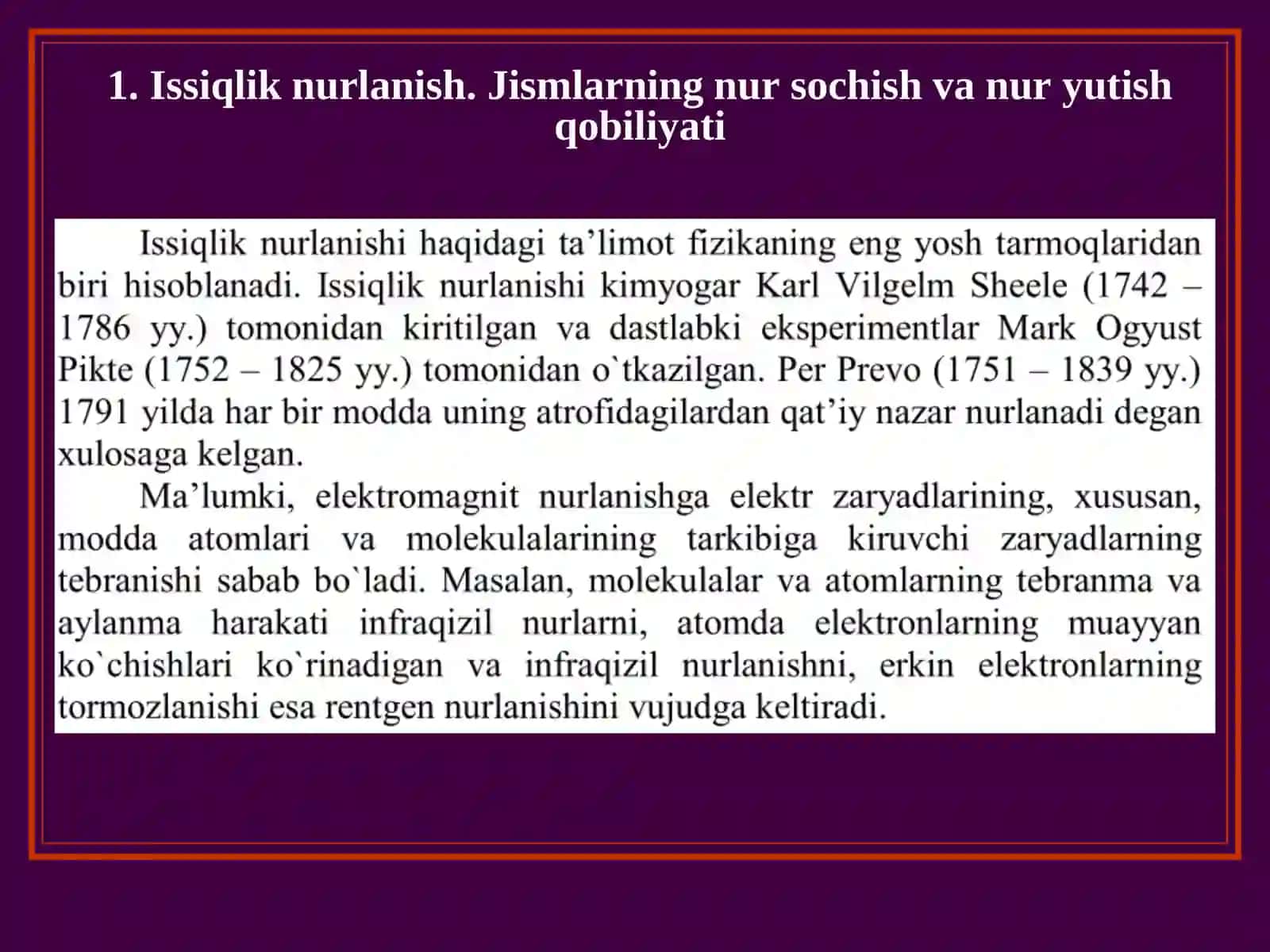 Issiqlik nurlanishi 2