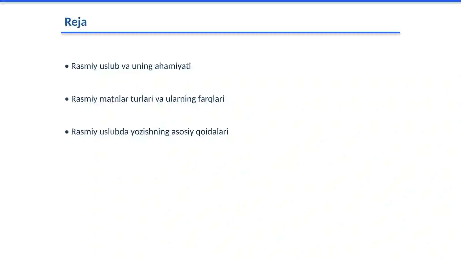 Rasmiy uslubga oid matnlar bilan ishlash 2