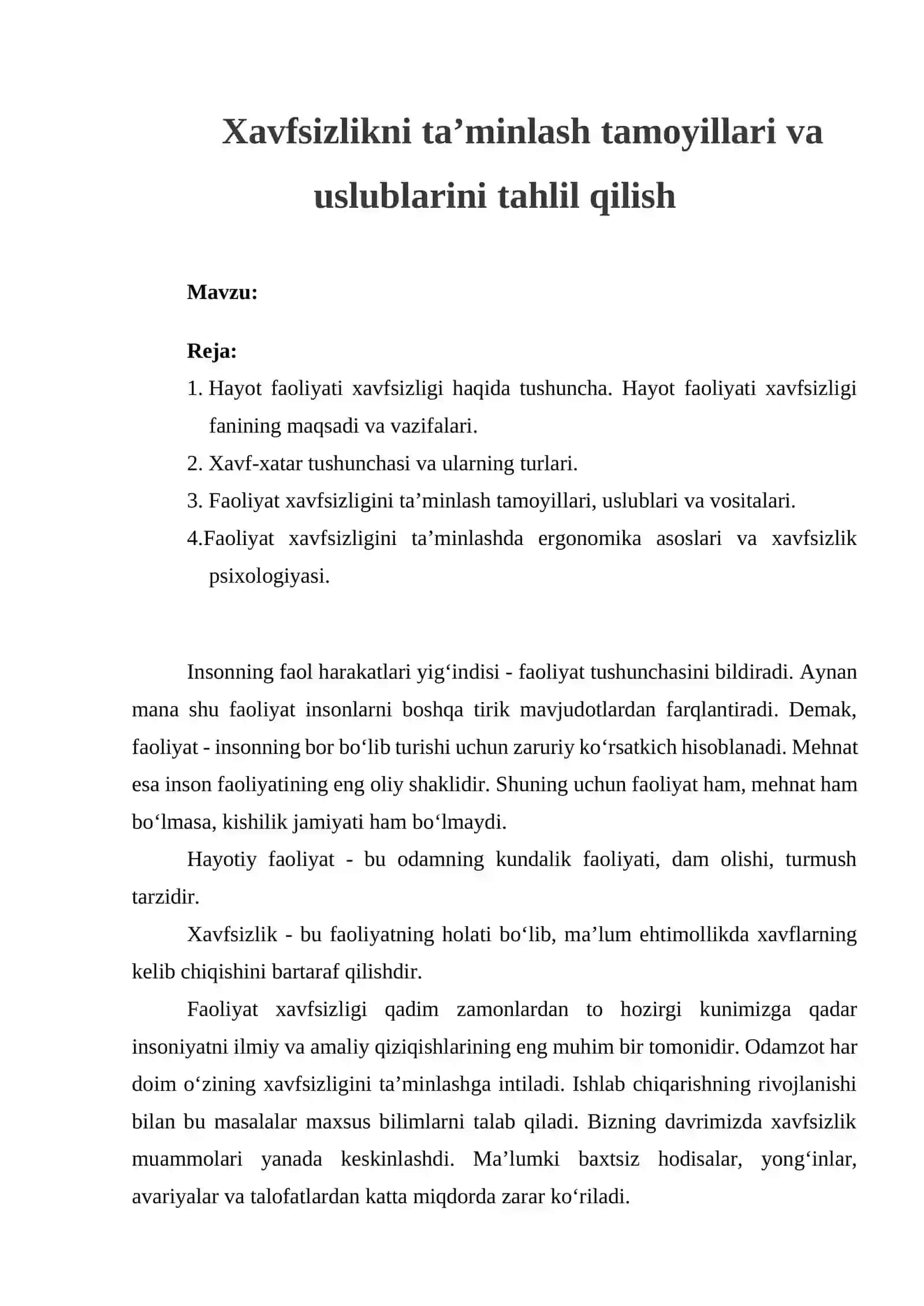 Xavfsizlikni ta’minlash tamoyillari va uslublarini tahlil qilish 2