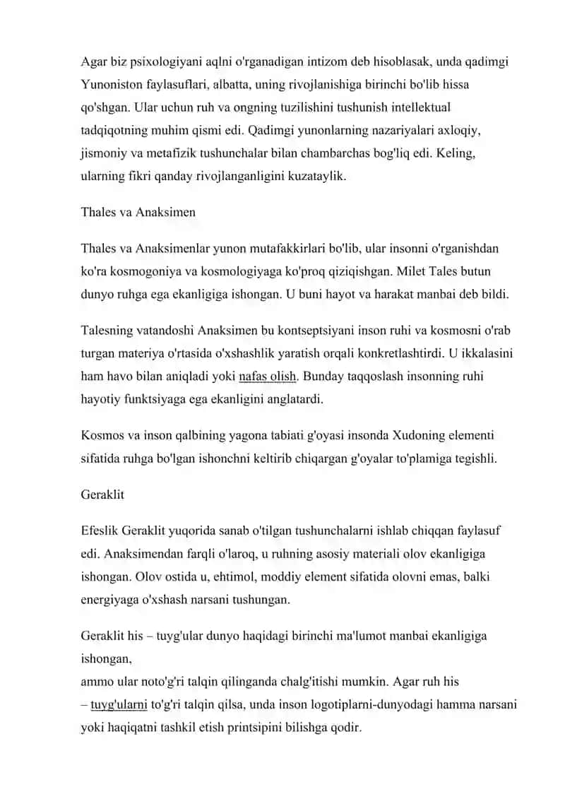 Psixologiyaning qisqacha tarixi: dastlabki  davrdan to hozirgi kungacha 2