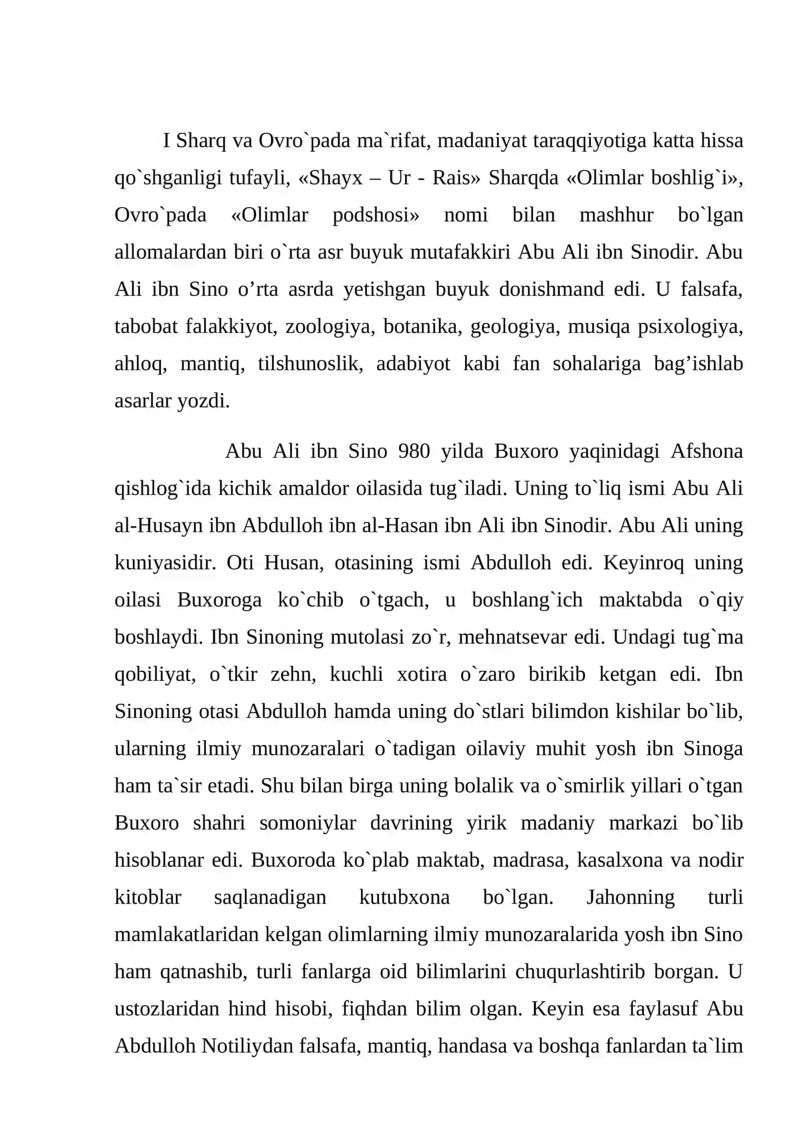 Abu Ali ibn Sino hayoti va pedagogik qarashlari 2