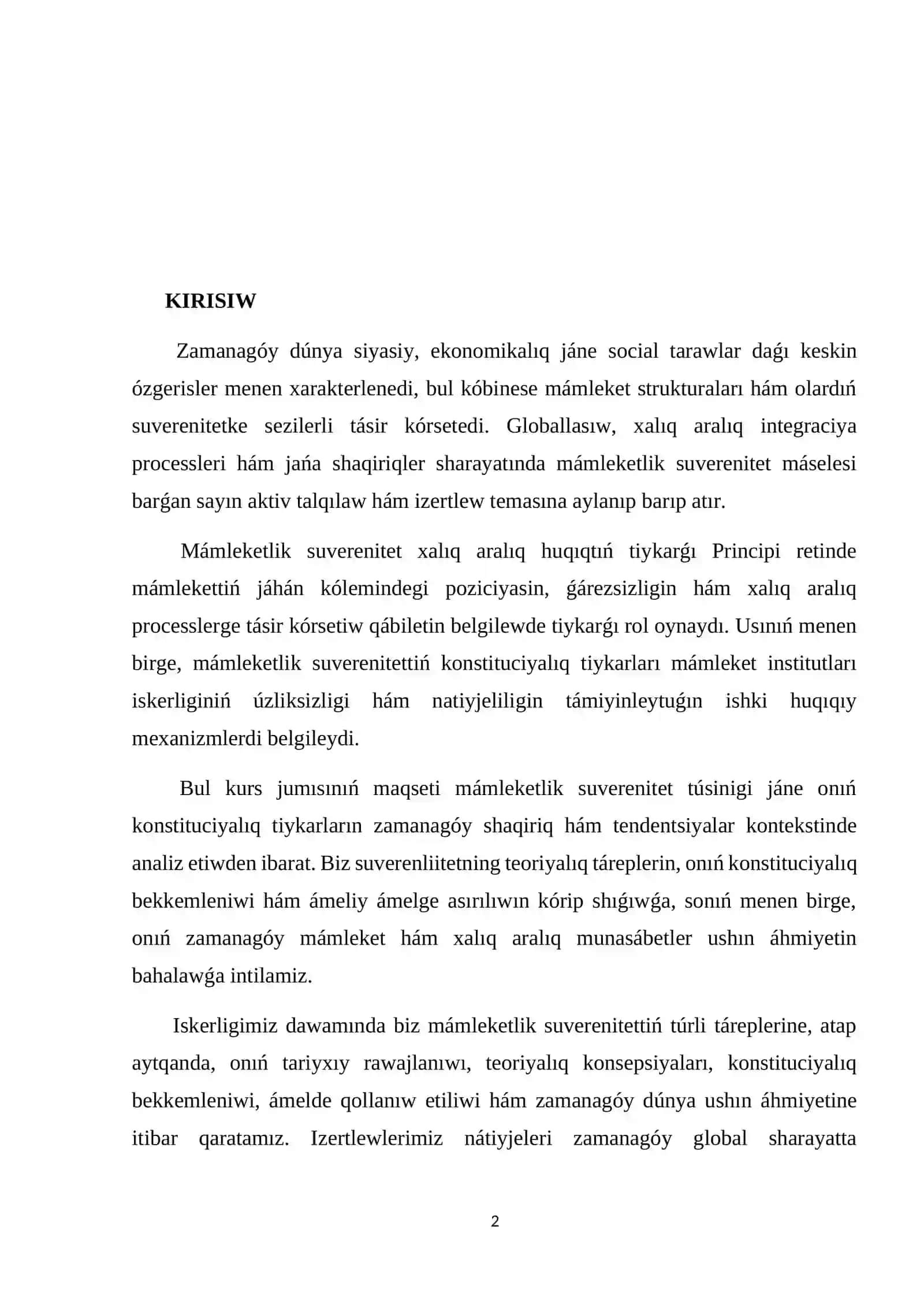 MÁMLEKETLIK SUVERENITETI JÁNE ONIŃ KONSTITUCIYALIQ TIYKARLARI 2