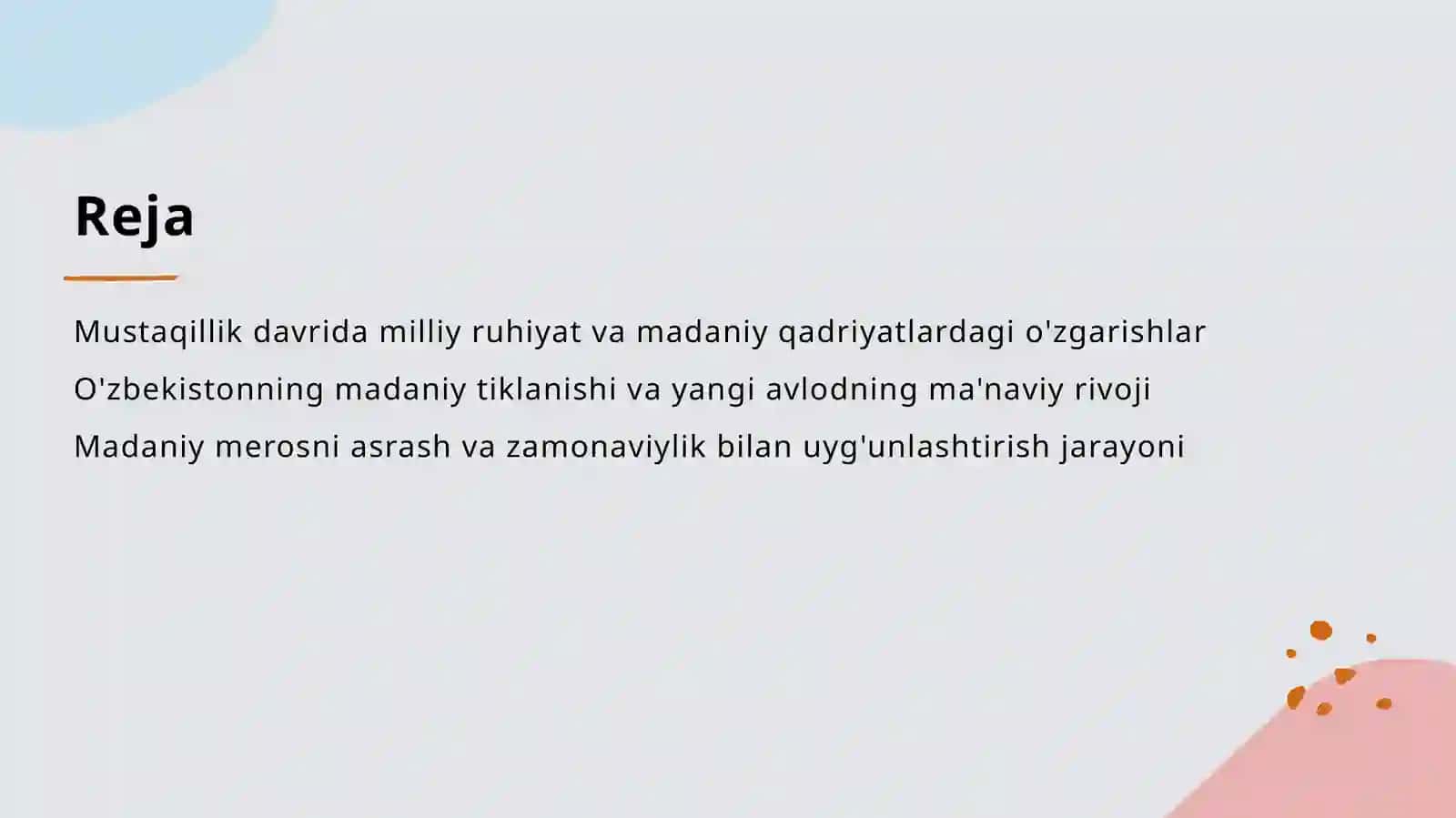 MUSTAQILLIK YILLARIDA O'ZBEKISTONDAGI MA'NAVIY VA MADANIY TARAQGIYOT 2