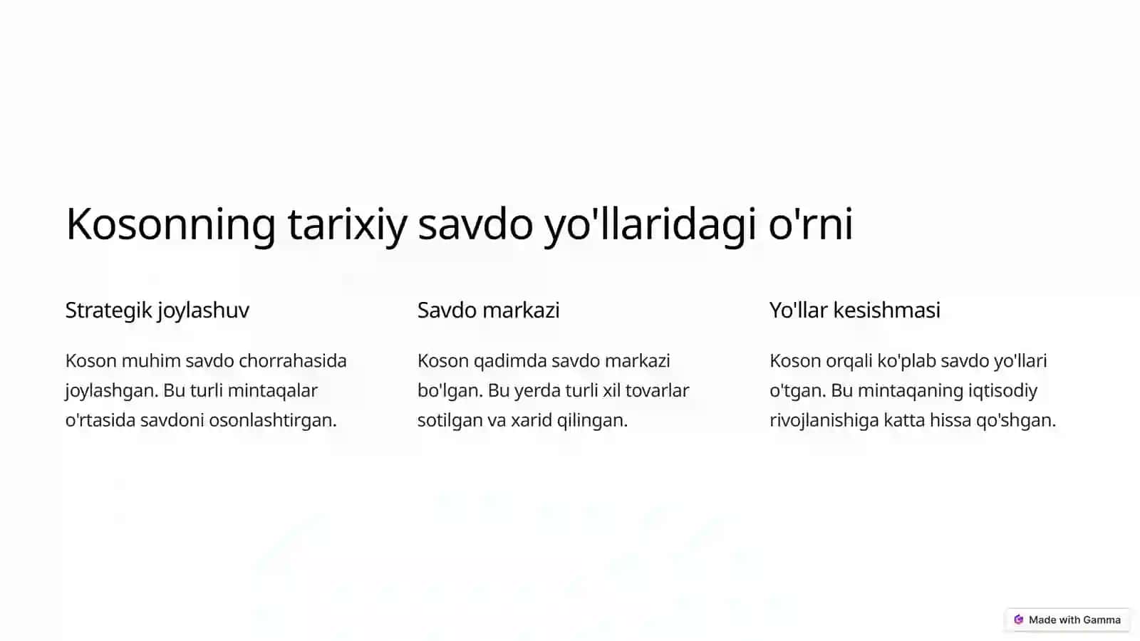 Qashqadaryo viloyati Koson tumanining qadimgi savdo aloqalari 2