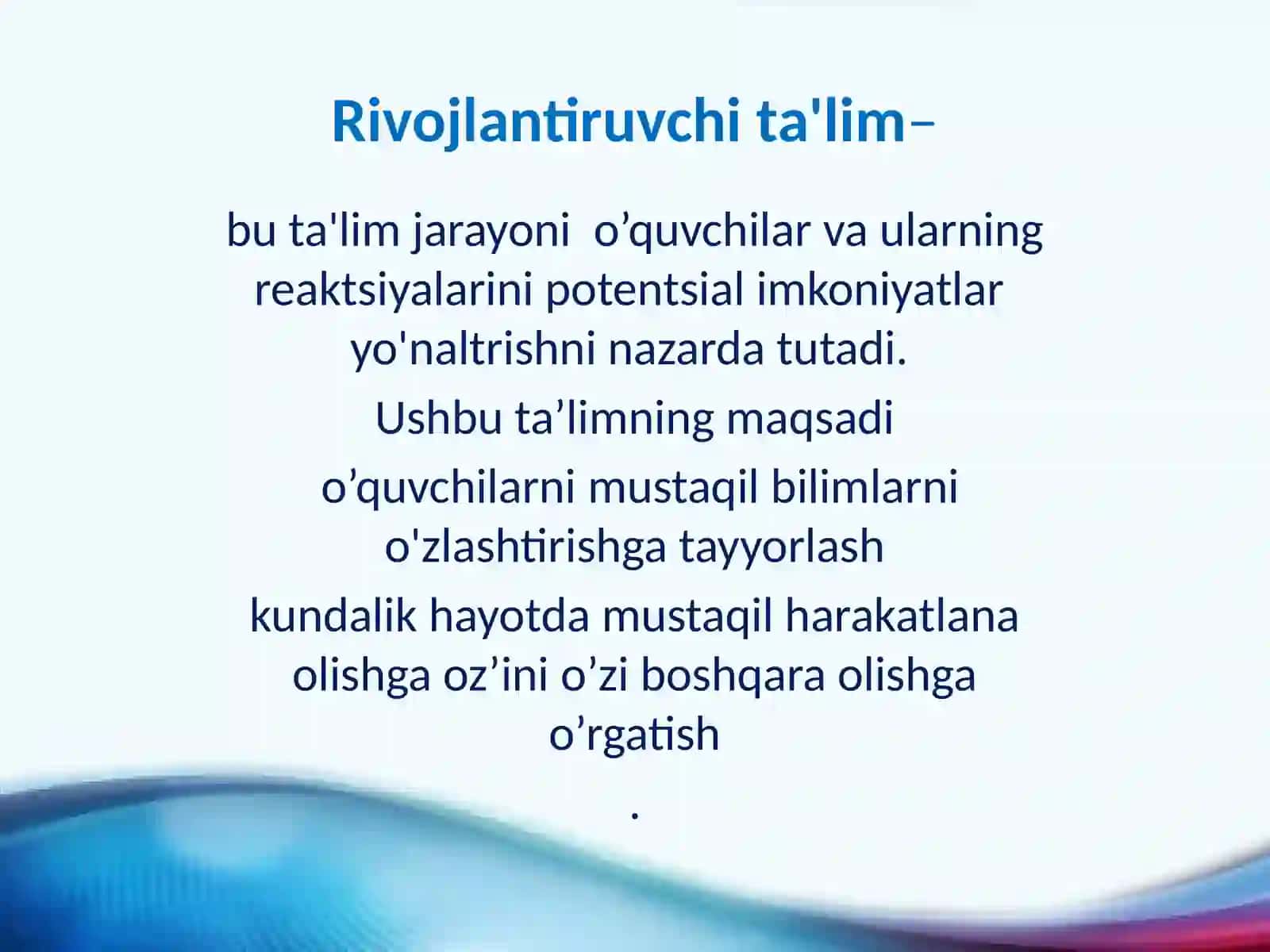 Rivojlantiruvchi ta'lim 2