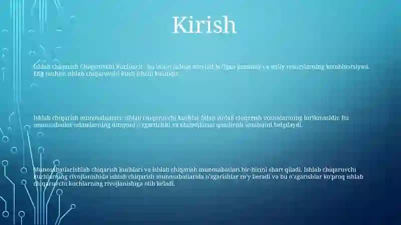 Ishlab chiqarish kuchlari va ishlab chiqarish munosabatlari 2