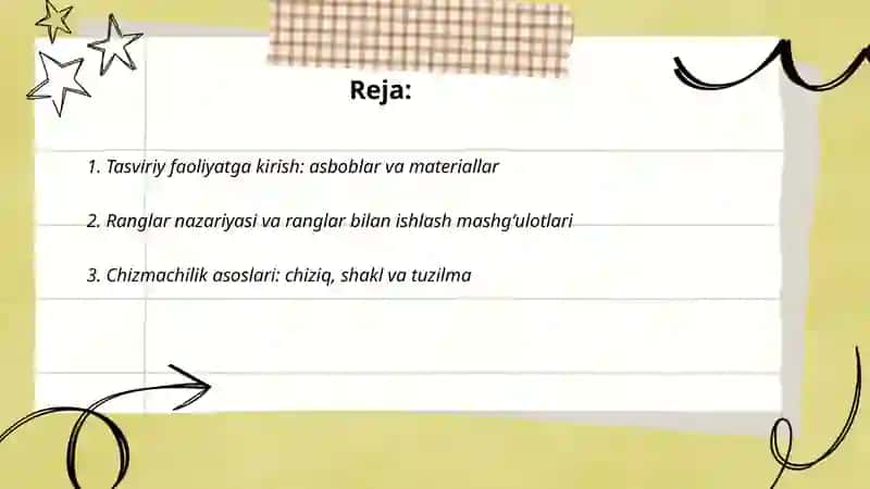 Tasviriy faoliyat, mashgʻulot turlari 2