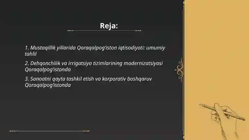 Mustaqillik yillari Qoraqalpogʻiston Respublikasining iqtisodiy yangilanishi 2