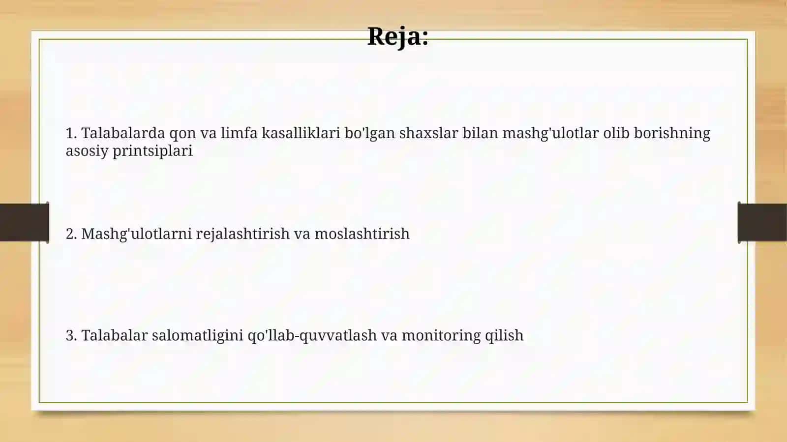 Qon va limfa bilan nog'rigan o'quvchilar bilan mashg'ulot o'tish tamoyillari 2