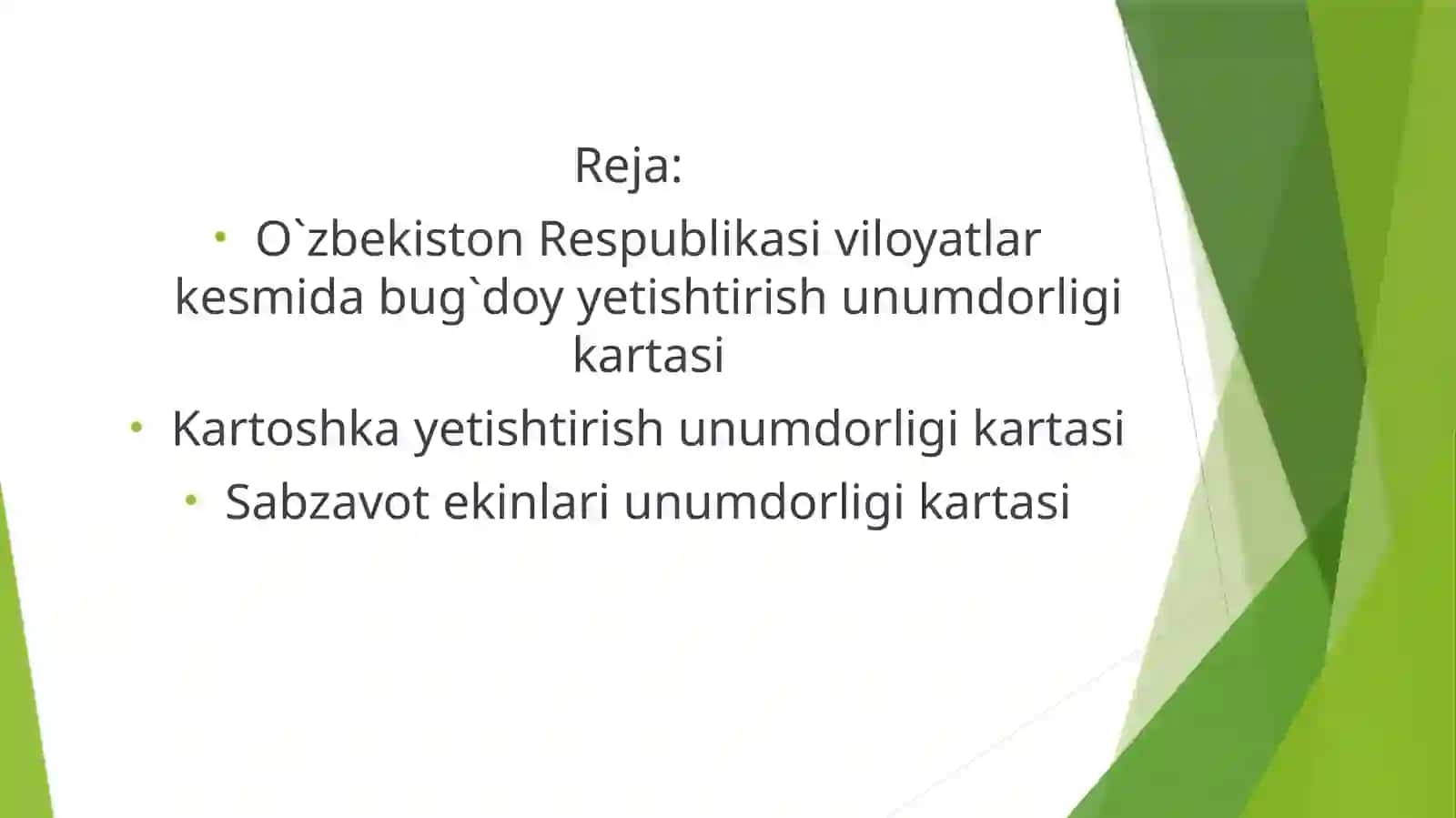 Bug`doy,kartoshka va sabzavot ekinlari 2