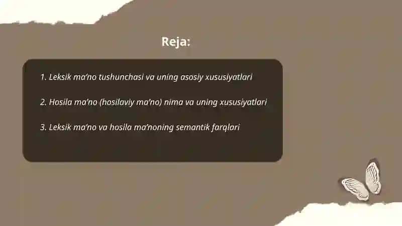 Leksik maʼno va hosila maʼno uning farqlanishi haqida 2
